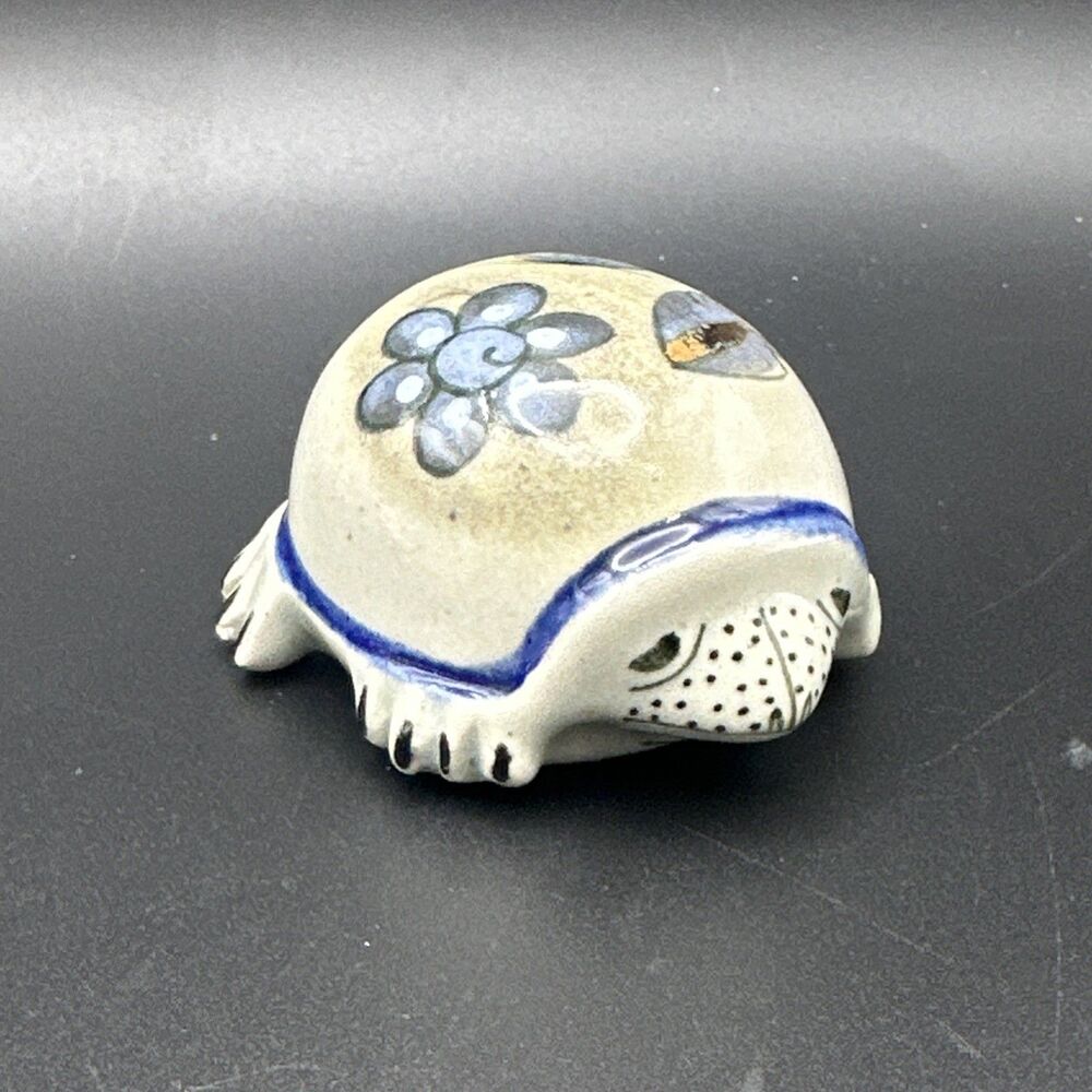 Pottery Tonala Mexican Folk Art Turtle Round Shell Mexico Turtles tortoise